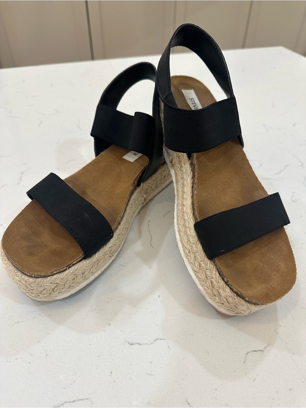 Steve Madden Black Espadrille Platform Sandals-8